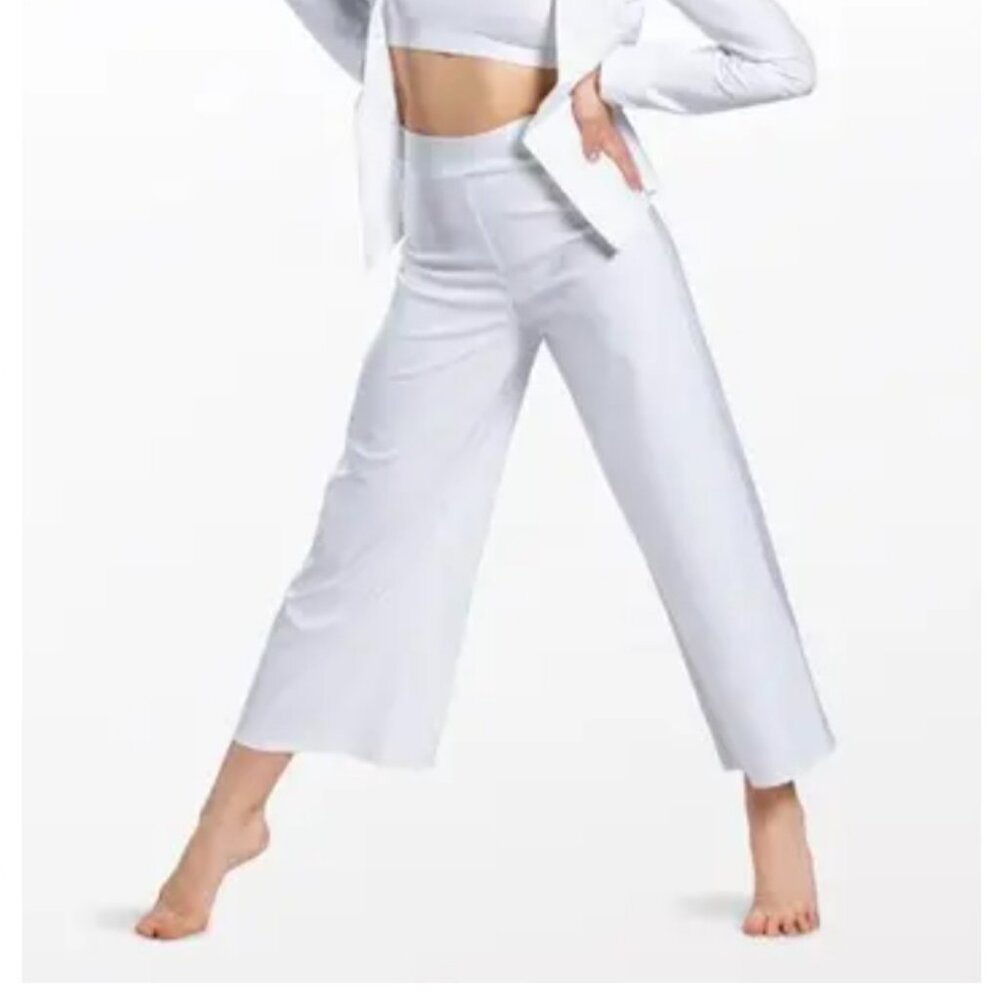 Weissman Dance Costume White Wide Leg Suit Pants